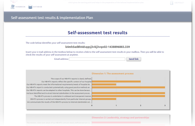 Self-assessment results screenshot